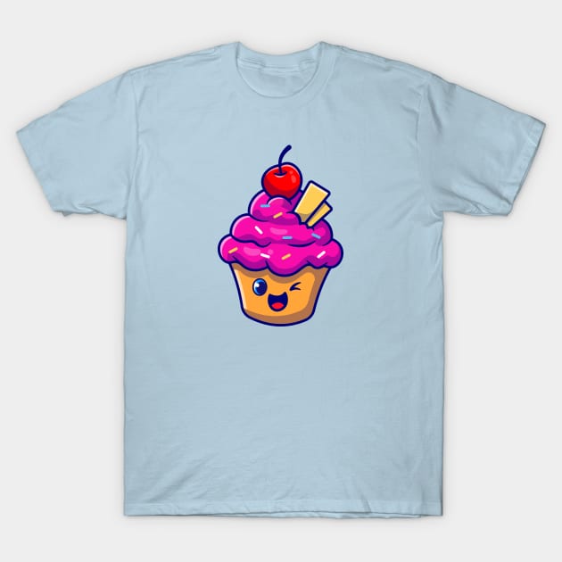 Cute Cup Cake Cartoon T-Shirt by Catalyst Labs